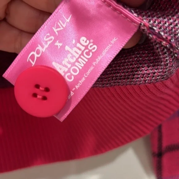 DOLLS KILL X ARCHIE COMICS PREP SCHOOL SWEETHEART KNIT CARDIGAN CROP SMALL NEW - Picture 5 of 6